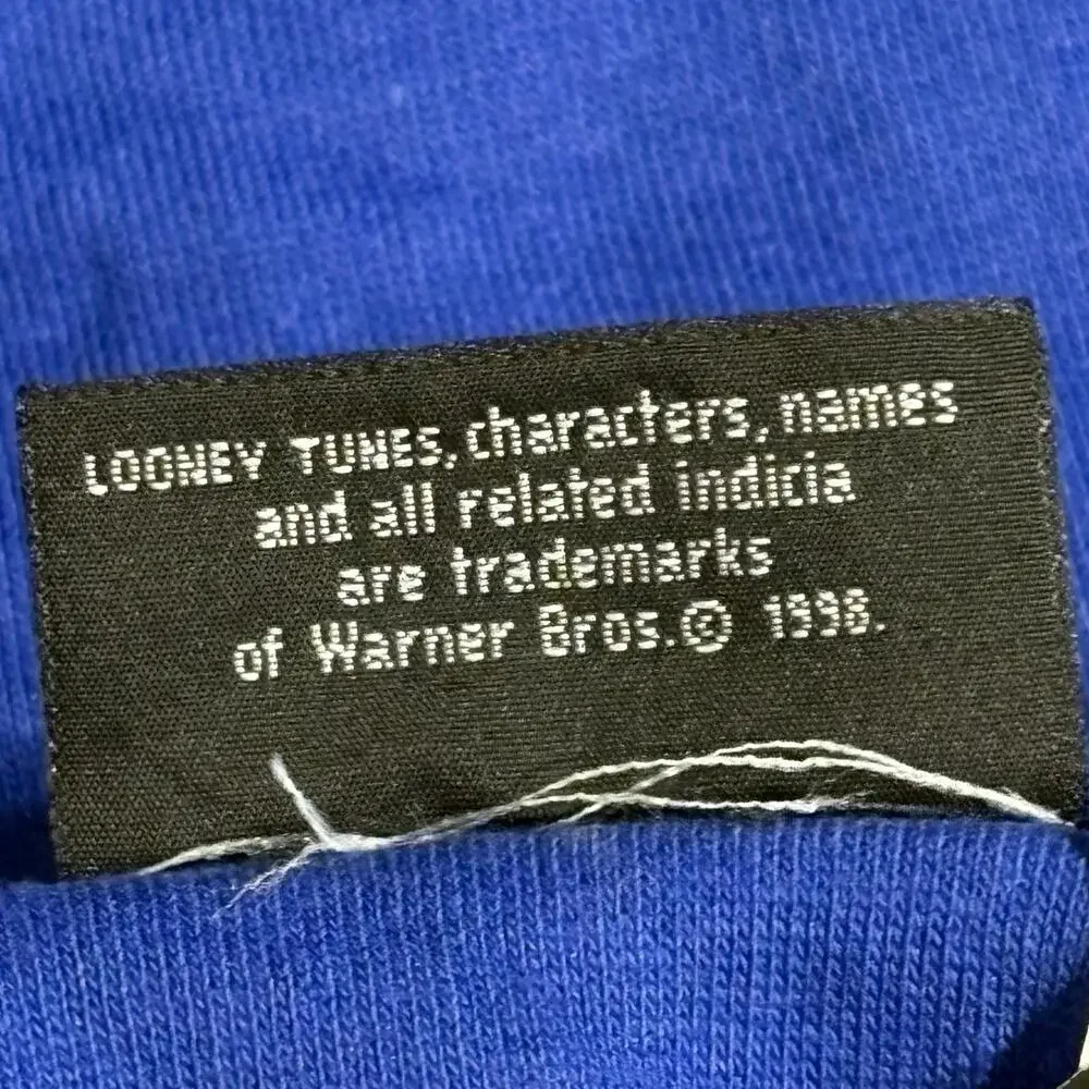Vintage Looney Tunes Sweatshirt Boys M 10-12 Blue Sylvester Tweety Graphic 90s